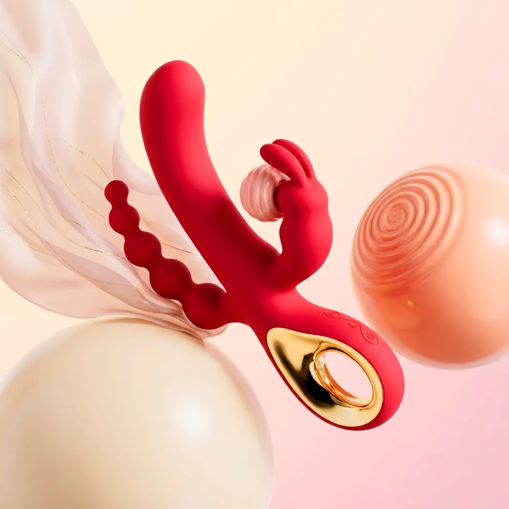 vibrador triple forma conejo bizcochito